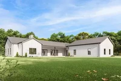 3-Bed Metal Ranch Plan with Split Bedroom Layout
