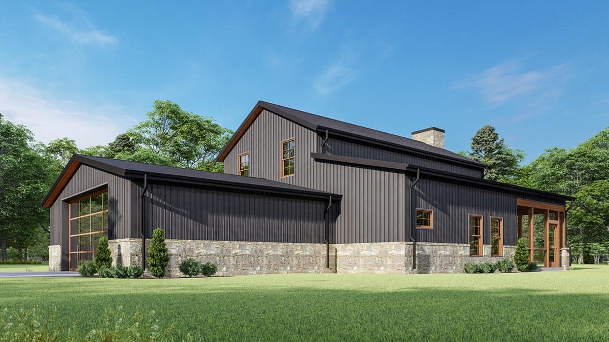 Plan 777051MTL: Rustic 2-Story Barndominium-Style House Plan under 2000 Square Feet with Flex Room - Image #6 - Barndominium, Country, Farmhouse, Rustic