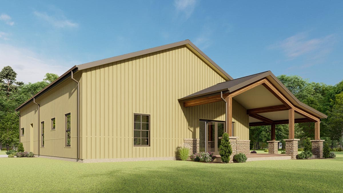 Plan 777052MTL: One-Level Barndominium Style House Plan with 10' Deep Wraparound Porch - Image #6 - Barndominium, Country, Craftsman, Ranch, Rustic