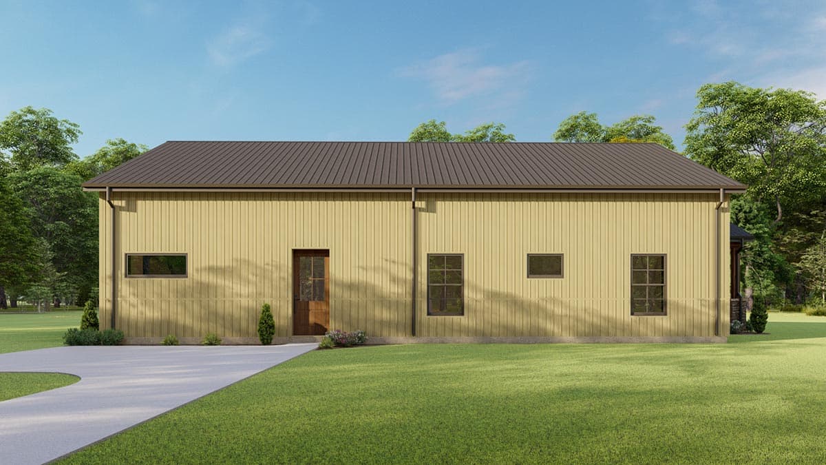 Plan 777052MTL: One-Level Barndominium Style House Plan with 10' Deep Wraparound Porch - Image #8 - Barndominium, Country, Craftsman, Ranch, Rustic