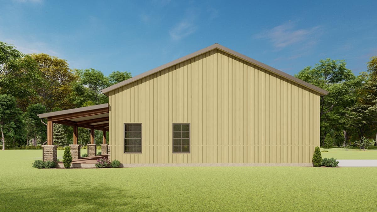 Plan 777052MTL: One-Level Barndominium Style House Plan with 10' Deep Wraparound Porch - Image #10 - Barndominium, Country, Craftsman, Ranch, Rustic