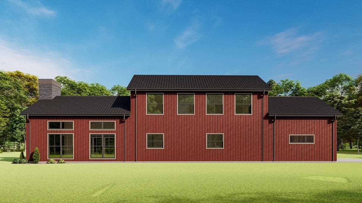 Plan 777053MTL: L-Shaped House Plan with Upstairs Family Room, Kitchenette and Home Office - Image #7 - Barndominium, Country, Farmhouse, Modern Farmhouse, New American