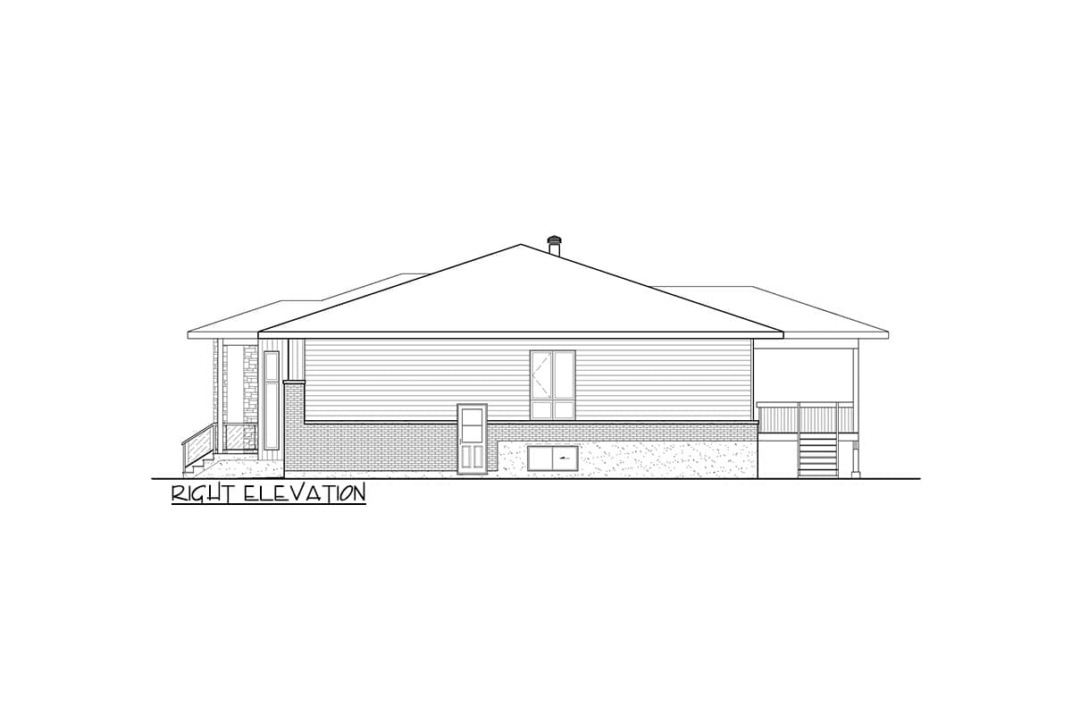 Plan 801115PM: One Story House Plan Under 2000 Square Feet with Mixed Material Exterior - Image #4 - Contemporary, Mid Century Modern, Modern, Northwest, Ranch