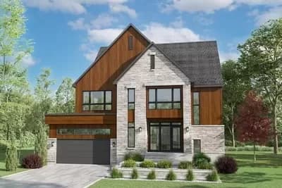 Contemporary 2-Story Lake House Plan with Open Concept Layout