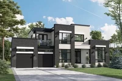 Contemporary 4-Bed Home Plan with Office