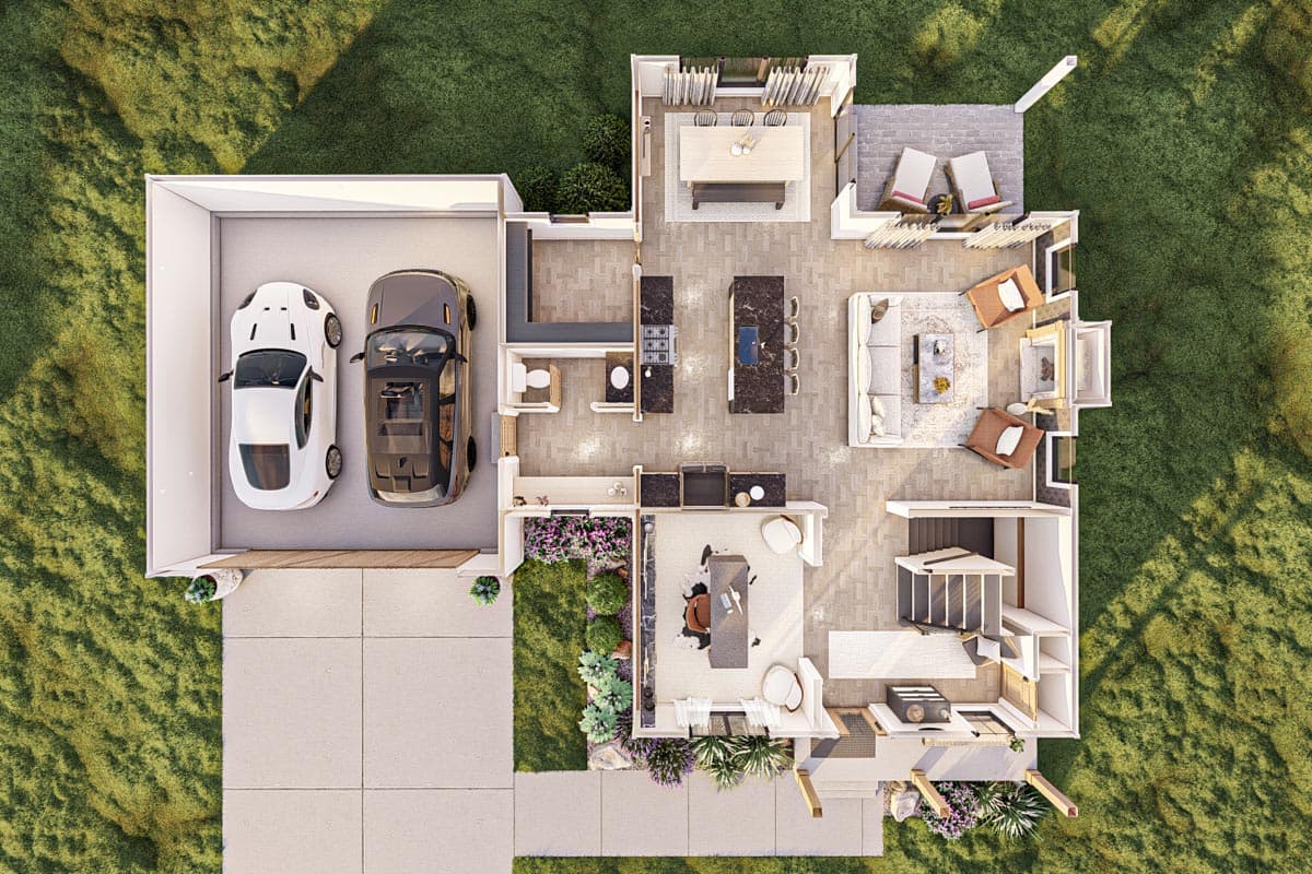 Plan 623232DJ: 2216 Square Foot 3 Bed Farmhouse Plan with Home Office and 2-Car Garage - Image #20 - Country, Farmhouse, New American, Traditional