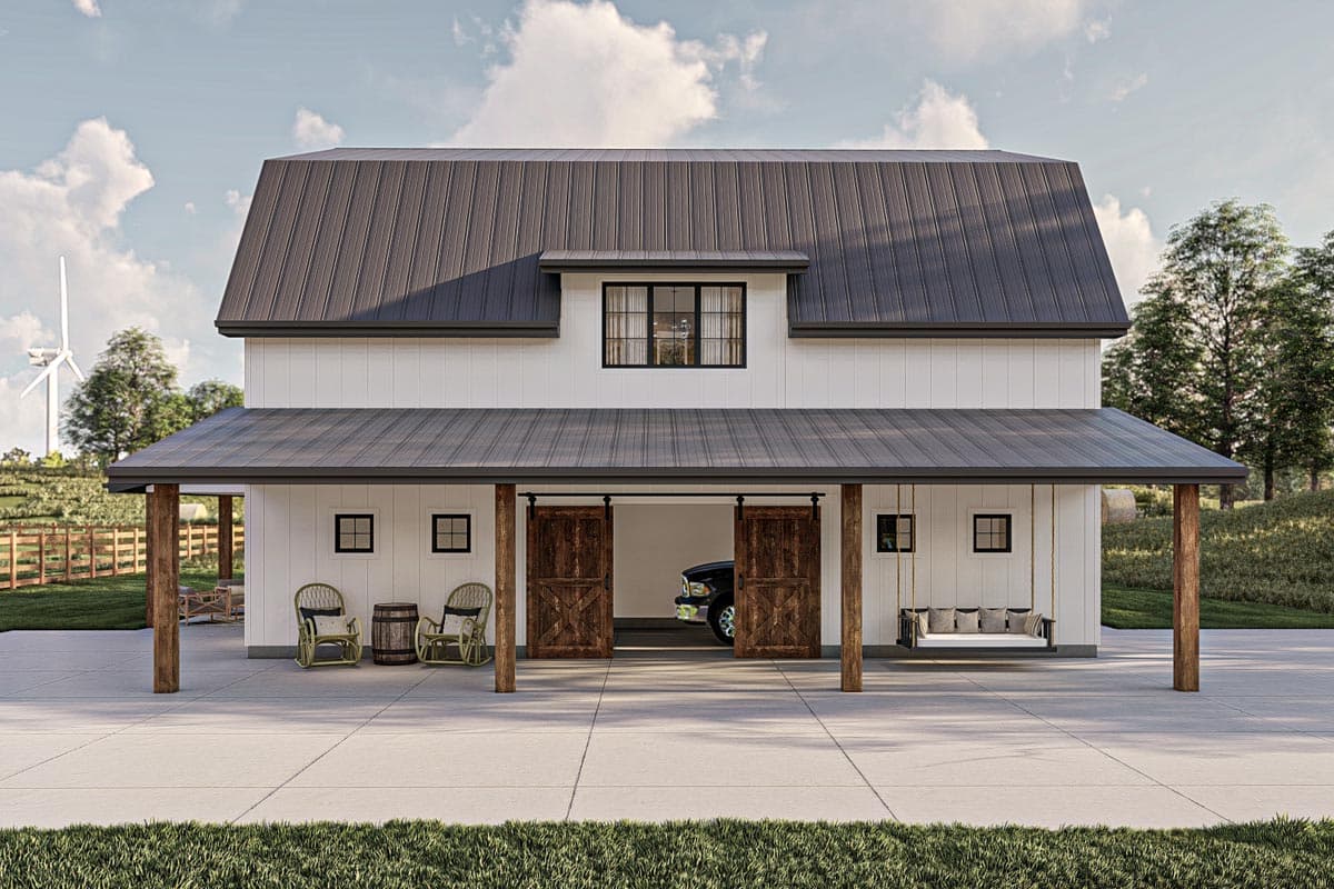 Plan 623233DJ: 2606 Square Foot Barndominium-Style House Plan with Drive-Through Garage - Image #14 - Barndominium, Country, Modern Farmhouse, Mountain, New American, Rustic
