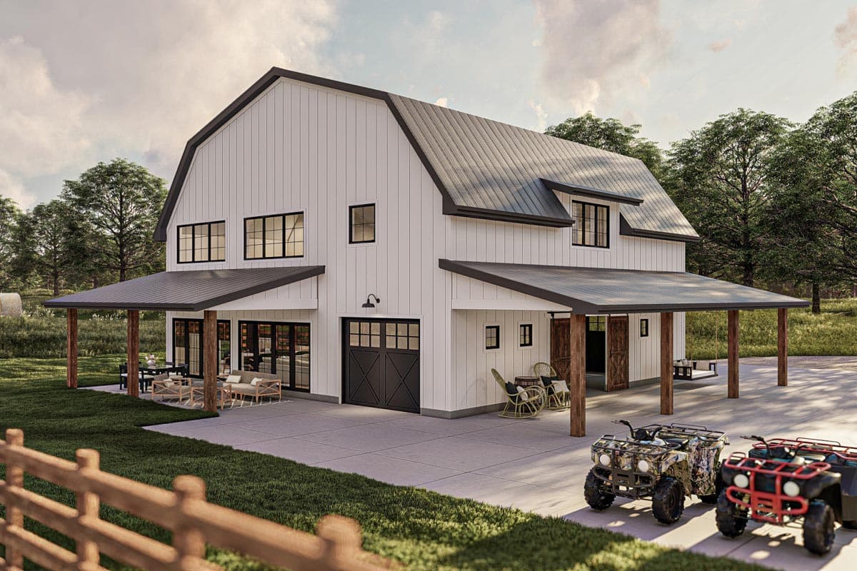 Plan 623233DJ: 2606 Square Foot Barndominium-Style House Plan with Drive-Through Garage - Image #16 - Barndominium, Country, Modern Farmhouse, Mountain, New American, Rustic