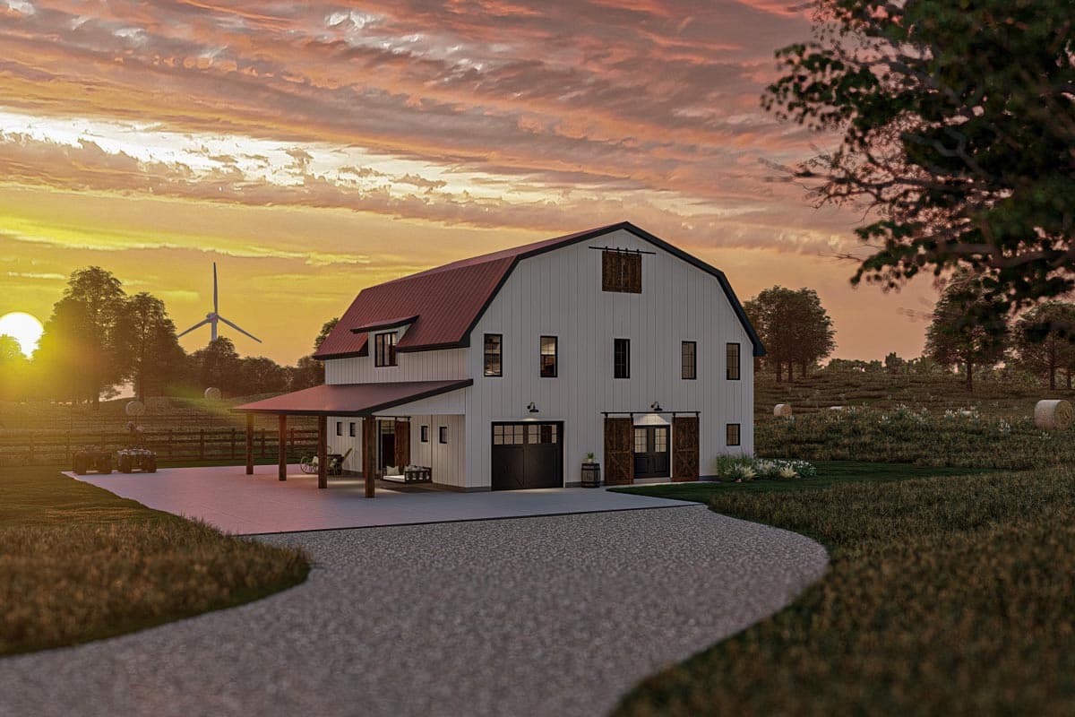 Plan 623233DJ: 2606 Square Foot Barndominium-Style House Plan with Drive-Through Garage - Image #18 - Barndominium, Country, Modern Farmhouse, Mountain, New American, Rustic