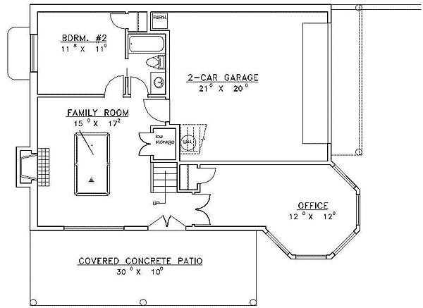 Plan 35070GH: Mountain Home Plan with Octagonal Dining Room - Floor Plan - Lower Level - Mountain, Northwest, Rustic, Vacation