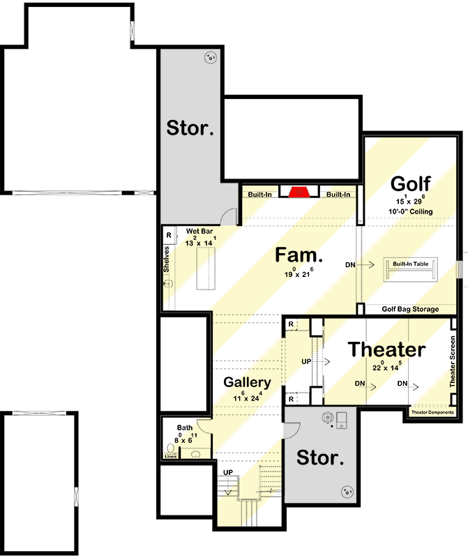 Plan 623234DJ: French Country House Plan Under 5000 Square Feet with Separate Apartment Above Garage - Floor Plan - Optional Lower Level Layout ($ Paid Option) - Country, European, French Country, Traditional