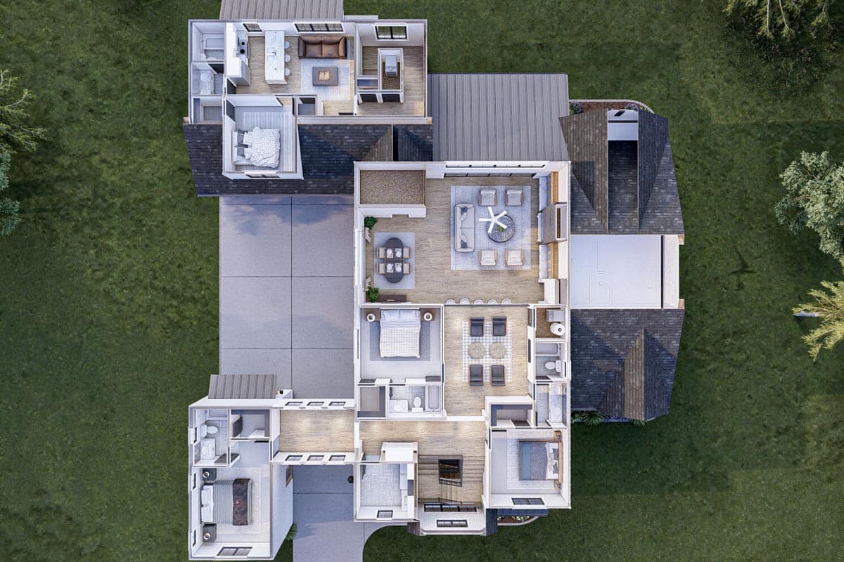 Plan 623234DJ: French Country House Plan Under 5000 Square Feet with Separate Apartment Above Garage - Image #26 - Country, European, French Country, Traditional