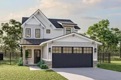 Modern Craftsman House Plan Under 2000 Square Feet with 3 Beds and a Flex Room