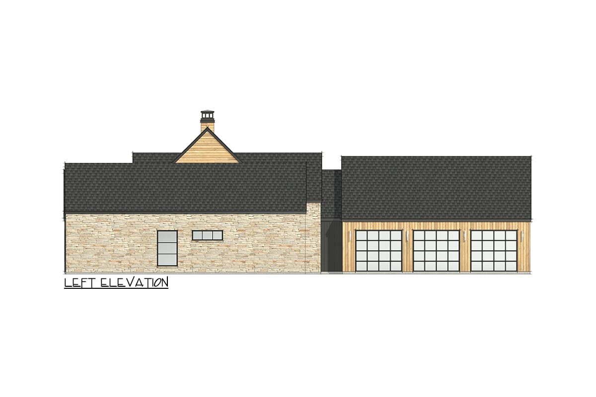 Plan 818053JSS: Split-Bed Scandinavian Farmhouse Plan with 16 Foot Vaulted Great Room - Image #8 - Country, Farmhouse, Modern Farmhouse, New American, Scandinavian