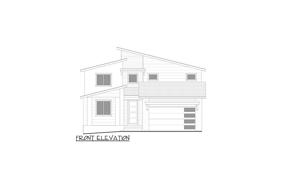 Plan 365033PED: Modern Northwest House Plan with Tandem, 3-Car Garage - Image #15 - Modern, Northwest, Prairie