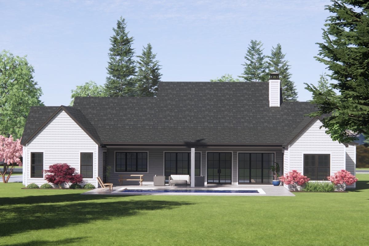 Plan 818054JSS: Mountain Modern Ranch Plan with Vaulted Family / Dining Room - Image #4 - Country, Hill Country, Modern, Mountain, Ranch, Transitional