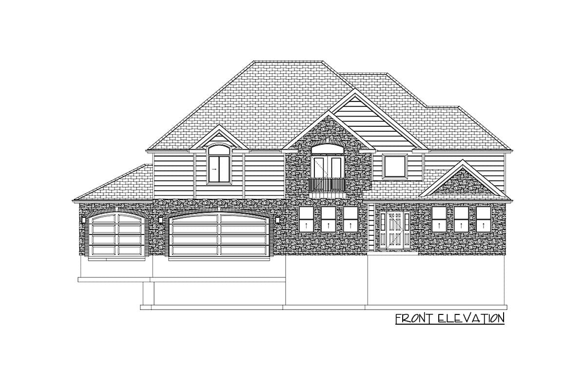 Plan 61432UT: Stone-Clad Mountain Craftsman Plan with Juliet Balcony - 4616 Sq Ft - Image #37 - Country, Craftsman, Mountain, New American
