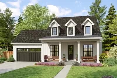 3-Bedroom Country Farmhouse Plan with 1-Bedroom Apartment or In-law Suite