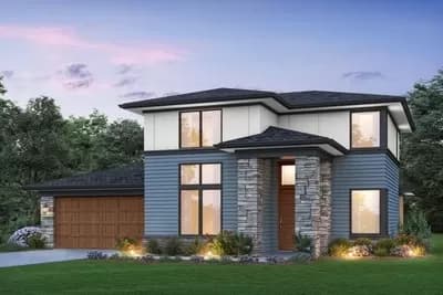 Contemporary Prairie Home Plan with In-law Suite