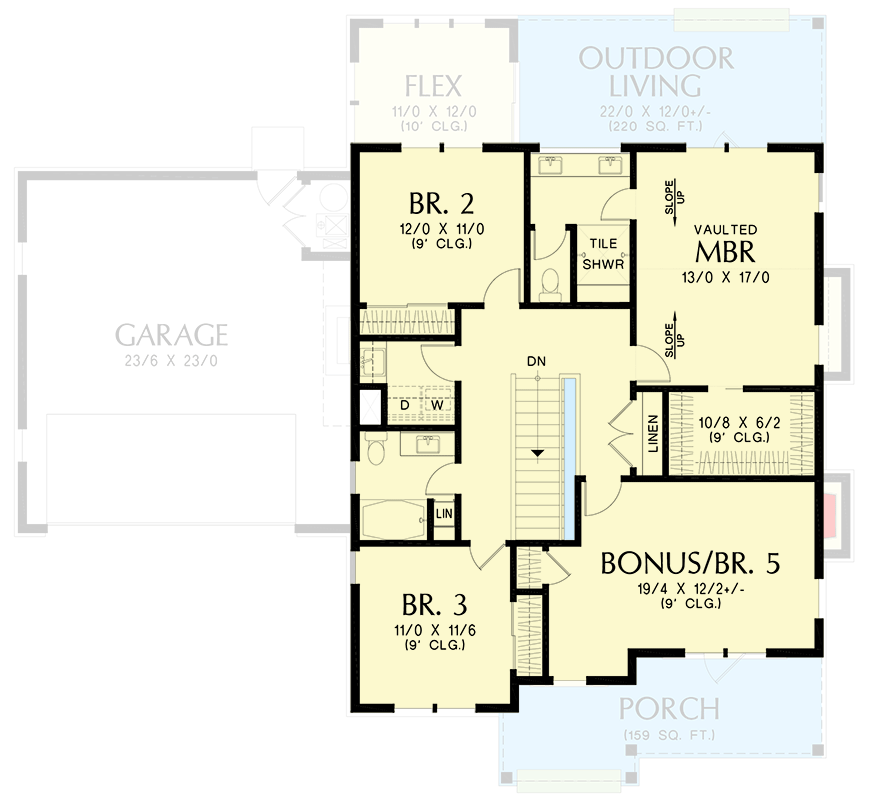 Plan 69801AM: Modern Farmhouse House Plan Under 2700 Square Feet with Three Flex Spaces - Floor Plan - 2nd Floor - Country, Craftsman, Modern Farmhouse, Traditional