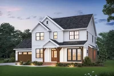 Modern Farmhouse House Plan Under 2700 Square Feet with Three Flex Spaces