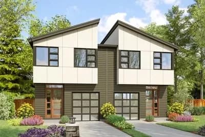 Contemporary Duplex with Matching 1612 Square Foot 3 Bed Units