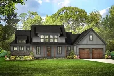 New American Country Home Plan with Over 2,100 Square Feet of Living Space