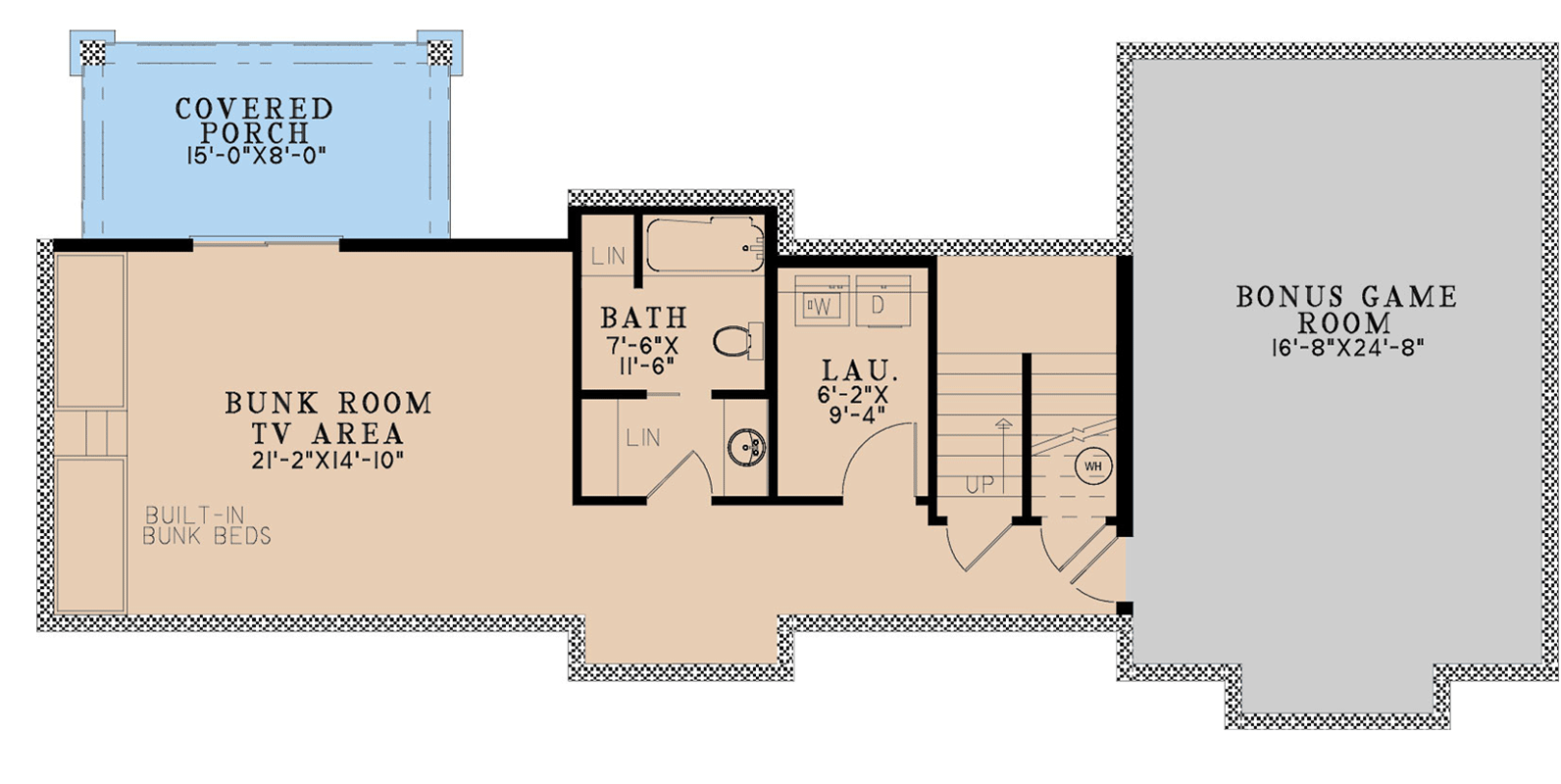 Plan 70847MK: 2-Bed Craftsman House Plan with Finished Walkout Basement Under 2000 Sq Ft - Floor Plan - Lower Level - Country, Craftsman, Mountain, Ranch, Rustic, Traditional