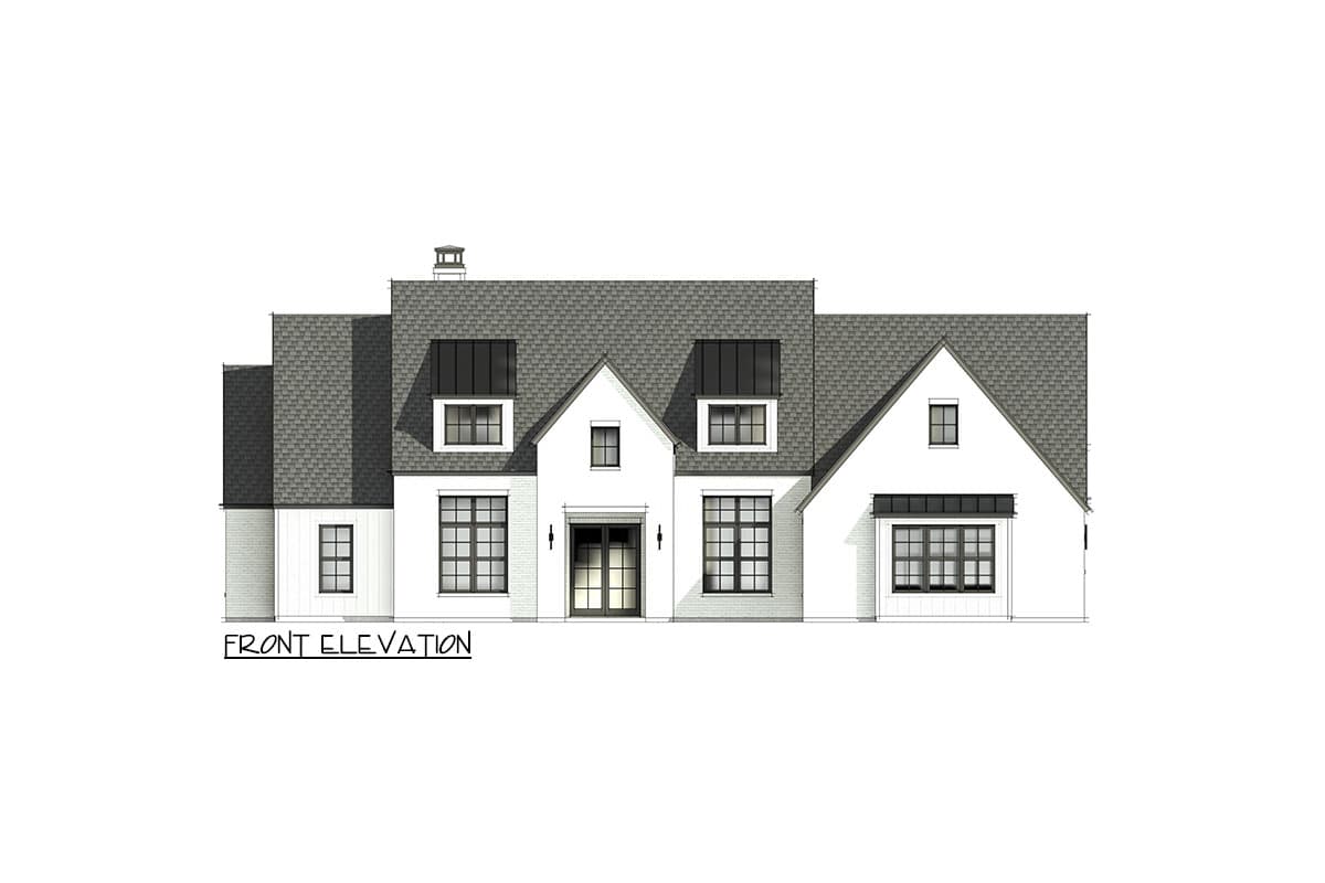 Plan 818057JSS: New American Single-Story Home Plan with Access to Laundry Room from Primary Closet - Image #5 - Acadian, Country, European, New American, Transitional