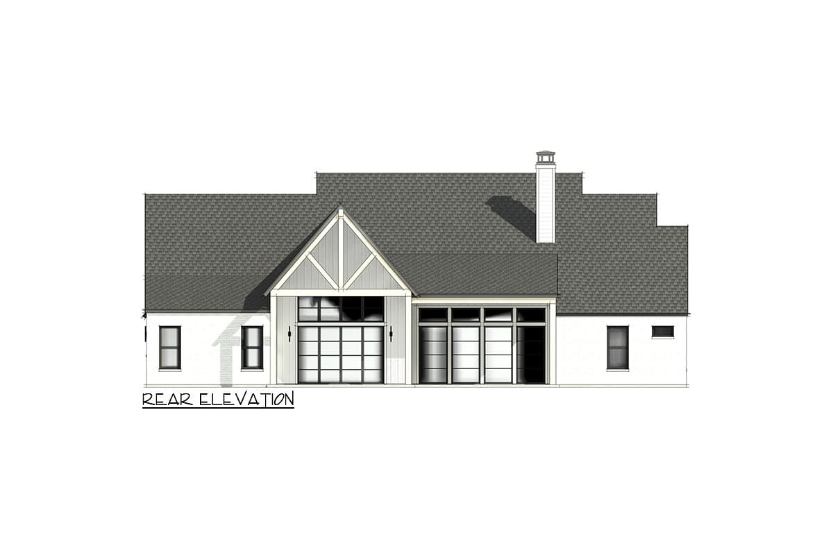 Plan 818057JSS: New American Single-Story Home Plan with Access to Laundry Room from Primary Closet - Image #7 - Acadian, Country, European, New American, Transitional