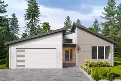 Modern One-level House Plan with Under 1,800 Square Feet of Living Space