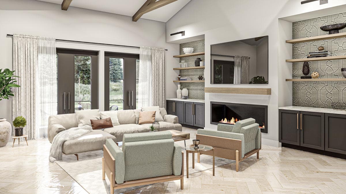 Plan 623236DJ: 3-Bedroom Barndominium-Style House Plan with Home Office - Image #6 - Barndominium, Country, Craftsman, Rustic