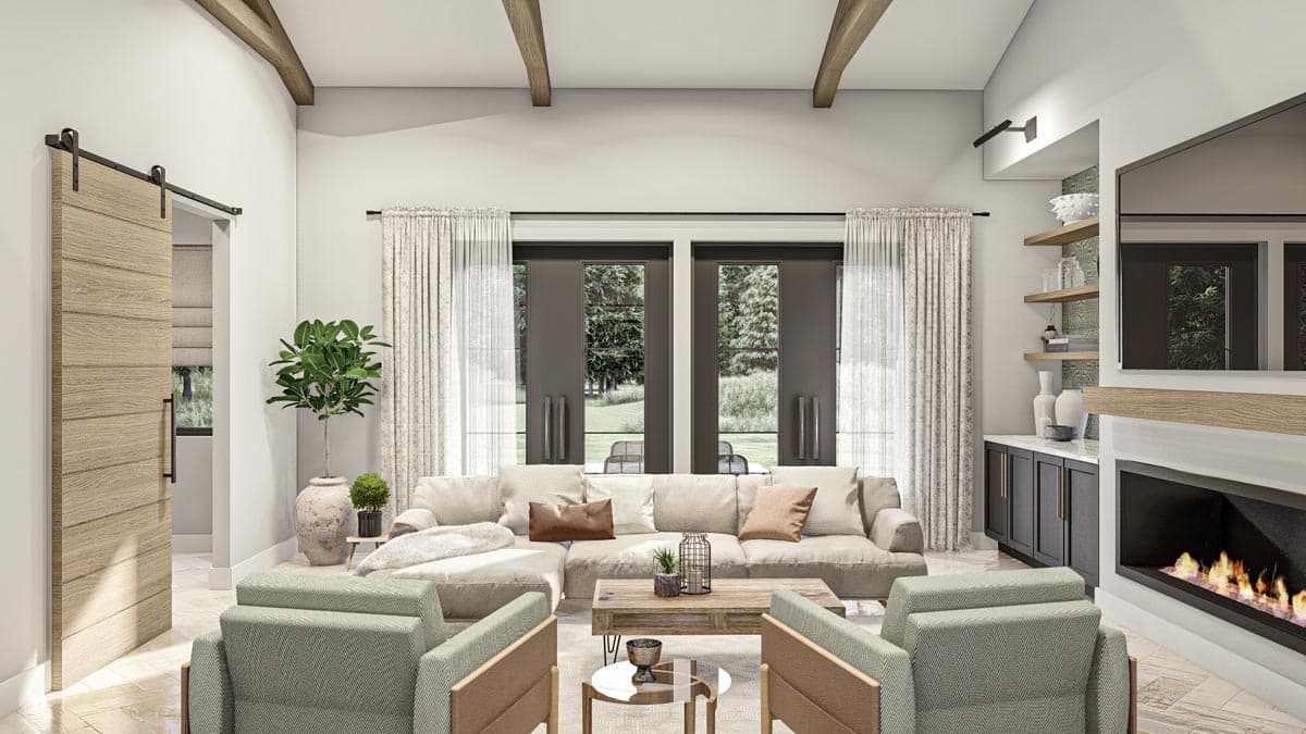 Plan 623236DJ: 3-Bedroom Barndominium-Style House Plan with Home Office - Image #7 - Barndominium, Country, Craftsman, Rustic