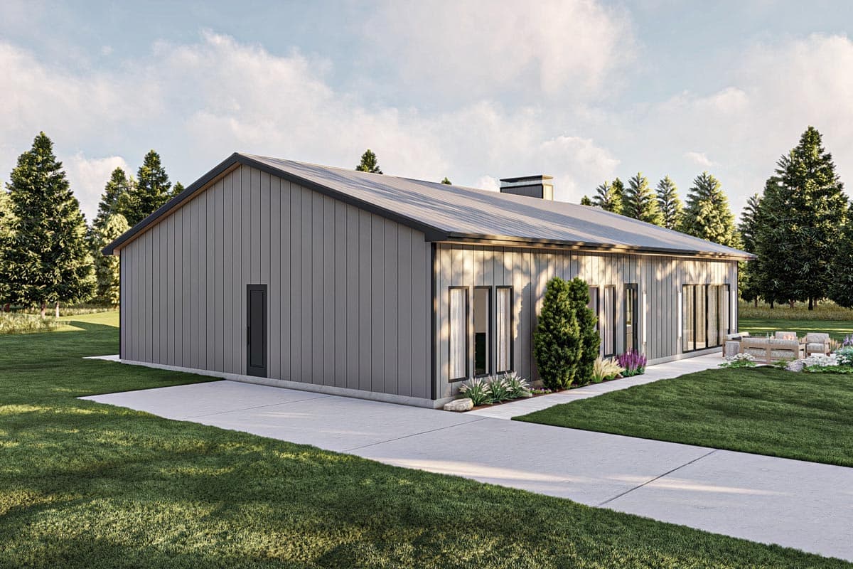 Plan 623236DJ: 3-Bedroom Barndominium-Style House Plan with Home Office - Image #13 - Barndominium, Country, Craftsman, Rustic