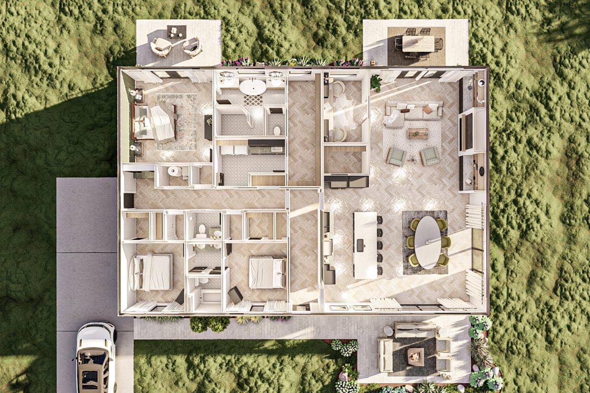 Plan 623236DJ: 3-Bedroom Barndominium-Style House Plan with Home Office - Image #18 - Barndominium, Country, Craftsman, Rustic