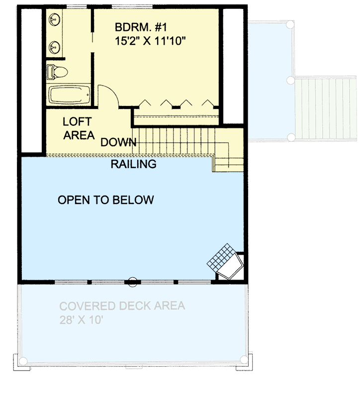 Plan 350017GH: Craftsman Lake House Plan with Floor to Ceiling View to the Side - Floor Plan - 2nd Floor - Country, Craftsman, Mountain