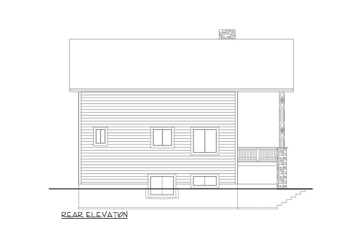 Plan 350017GH: Craftsman Lake House Plan with Floor to Ceiling View to the Side - Image #4 - Country, Craftsman, Mountain