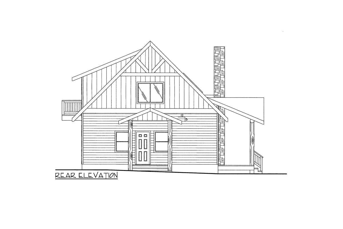 Plan 350018GH: 1,500 Square Foot Cabin with Loft and Wraparound Deck - Image #4 - Cabin, Craftsman, Mountain, Rustic, Traditional