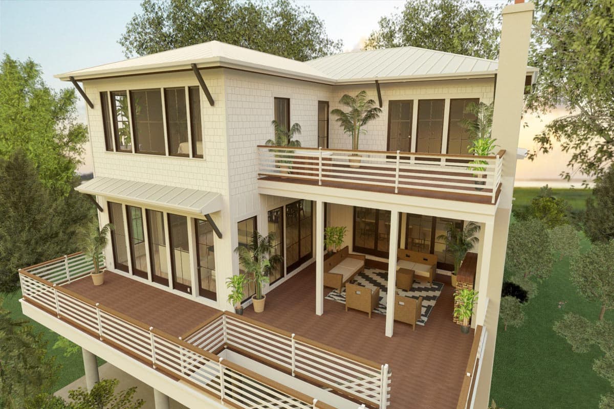 Plan 765049TWN: 3000 Square Foot Beach Home Plan - Image #15 - Beach, Coastal, Coastal Contemporary, Low Country, New Orleans, Shingle