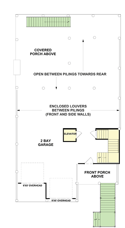 Plan 765049TWN: 3000 Square Foot Beach Home Plan - Floor Plan - Ground Level - Beach, Coastal, Coastal Contemporary, Low Country, New Orleans, Shingle