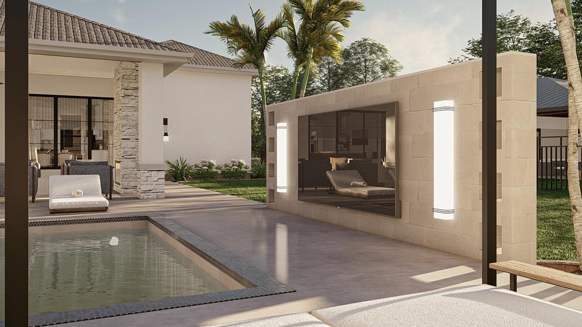 Plan 623238DJ: 2-Bedroom Transitional House Plan with a 2-Car Garage and RV Bay - Image #5 - European, Florida-Style, Mediterranean, Spanish, Transitional