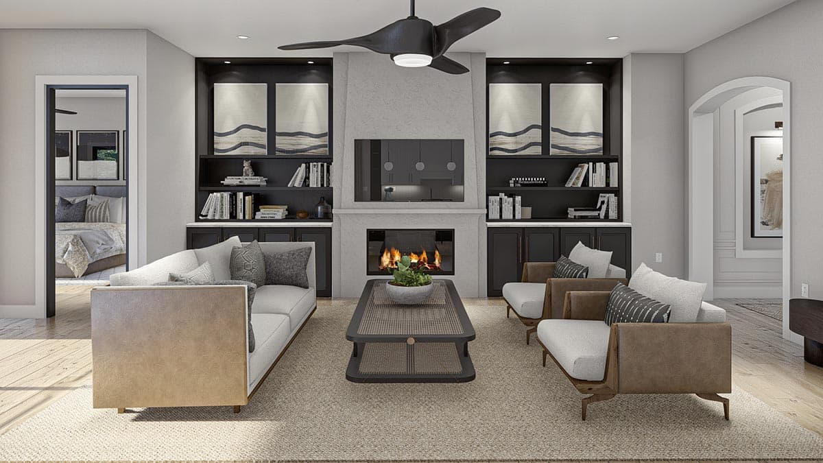 Plan 623238DJ: 2-Bedroom Transitional House Plan with a 2-Car Garage and RV Bay - Image #12 - European, Florida-Style, Mediterranean, Spanish, Transitional