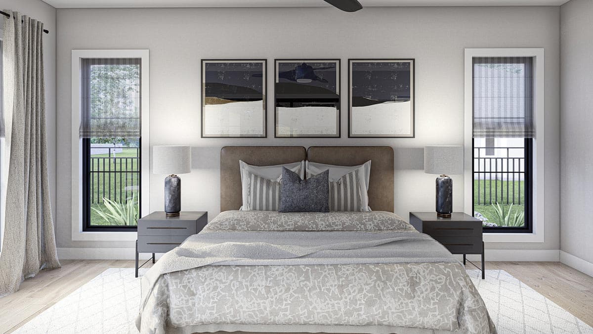 Plan 623238DJ: 2-Bedroom Transitional House Plan with a 2-Car Garage and RV Bay - Image #17 - European, Florida-Style, Mediterranean, Spanish, Transitional