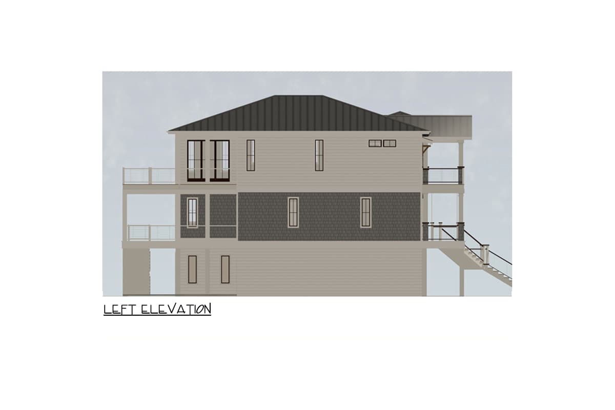 Plan 765050TWN: Coastal Contemporary House Plan Under 2800 Square Feet with Elevator - Image #25 - Beach, Coastal, Coastal Contemporary, Low Country, Vacation