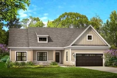 Craftsman Ranch Plan with Split-bed Layout