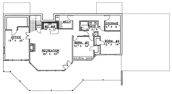 Plan 35098GH: Mountain House Plan for Sloping Lot - Floor Plan - Basement - Contemporary, Mountain, Northwest