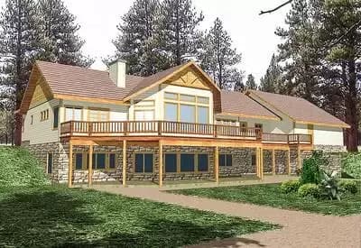 Mountain House Plan for Sloping Lot