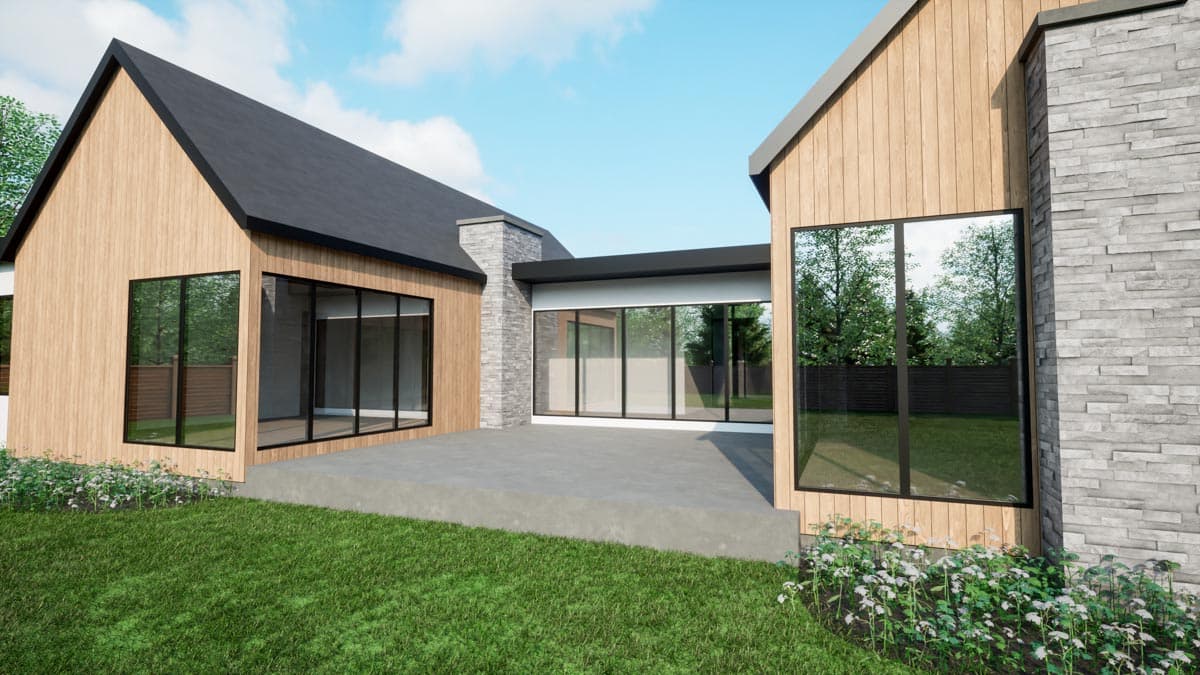 Plan 493010GNT: Contemporary Scandinavian-Style Farmhouse Plan with Courtyard - Image #4 - Contemporary, Mid Century Modern, Modern, Modern Farmhouse, New American, Scandinavian