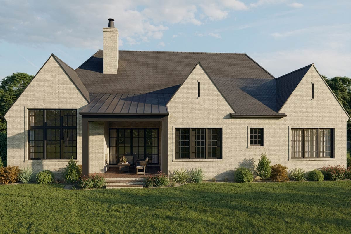 Plan 93186EL: Contemporary Tudor Home Plan with Flex and Bonus Rooms - Image #2 - Acadian, Contemporary, European, Southern, Transitional, Tudor