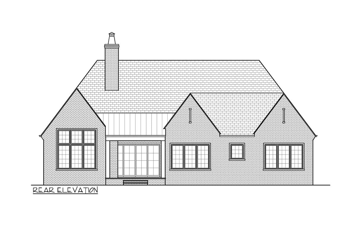 Plan 93186EL: Contemporary Tudor Home Plan with Flex and Bonus Rooms - Image #7 - Acadian, Contemporary, European, Southern, Transitional, Tudor